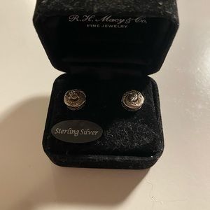 Diamond stud sliver earrings